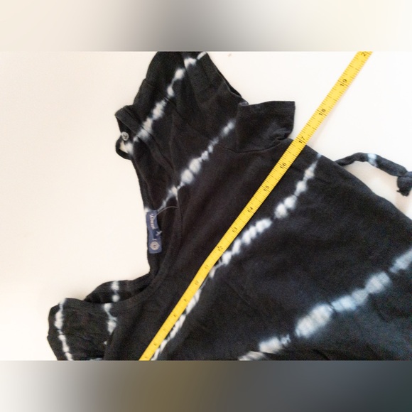 Democracy Navy White Cropped Tie-Dye Jumpsuit Straight Leg - Picture 8 of 10